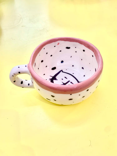 Taza gatito filo rosa